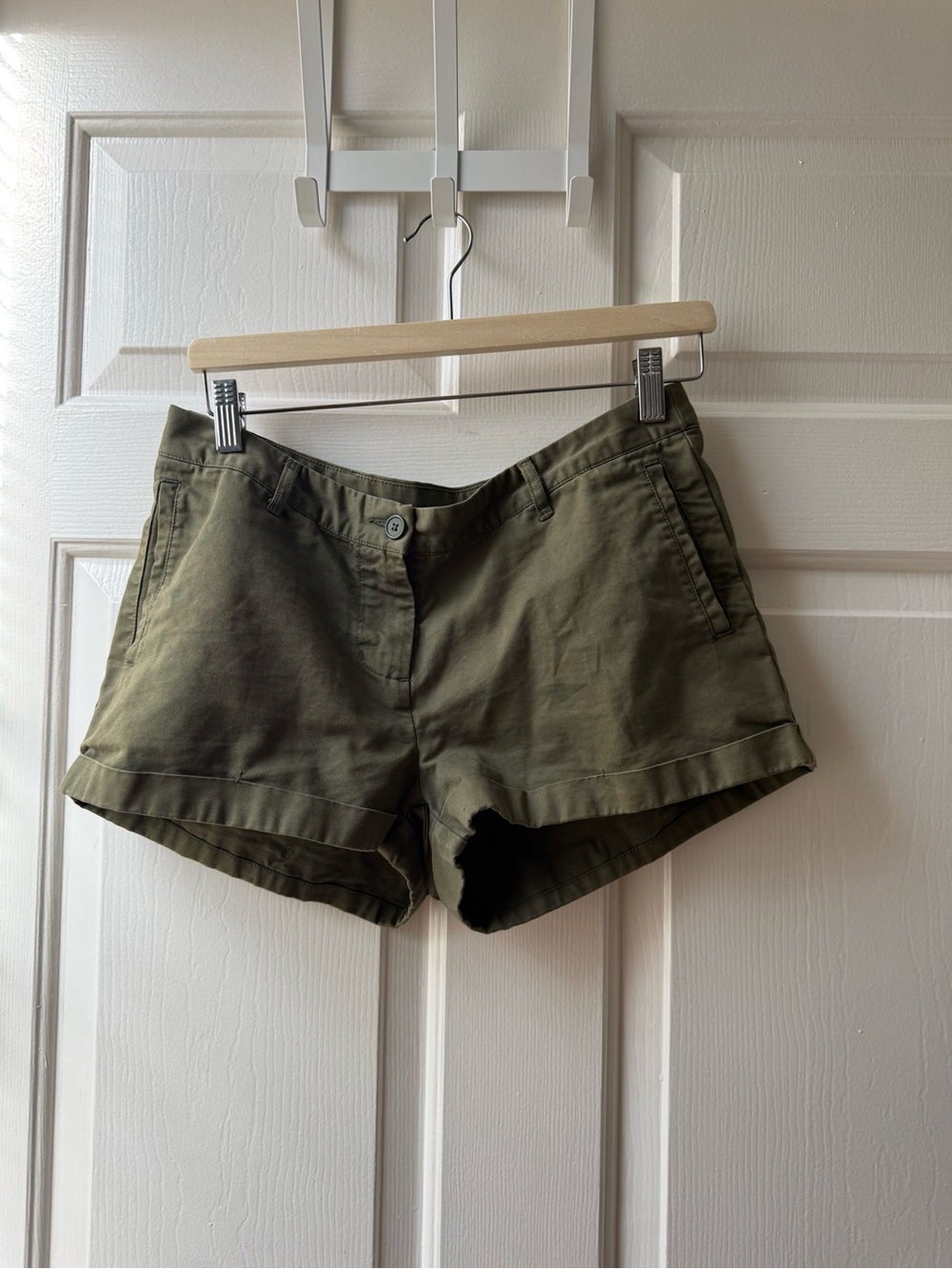 Brandy Melville Olive Green Cuffed Chino Shorts